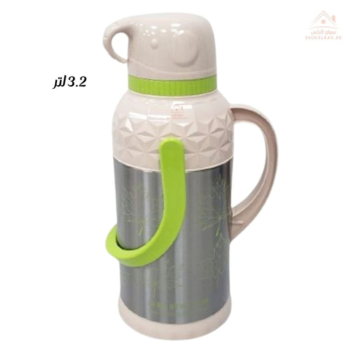 Venice 3.2L Water Jug with Handle | Insulated Drink Dispenser | High - quality Stainless Steel | Leak - proof lid with comfortable grip handle - Souk Al Ras