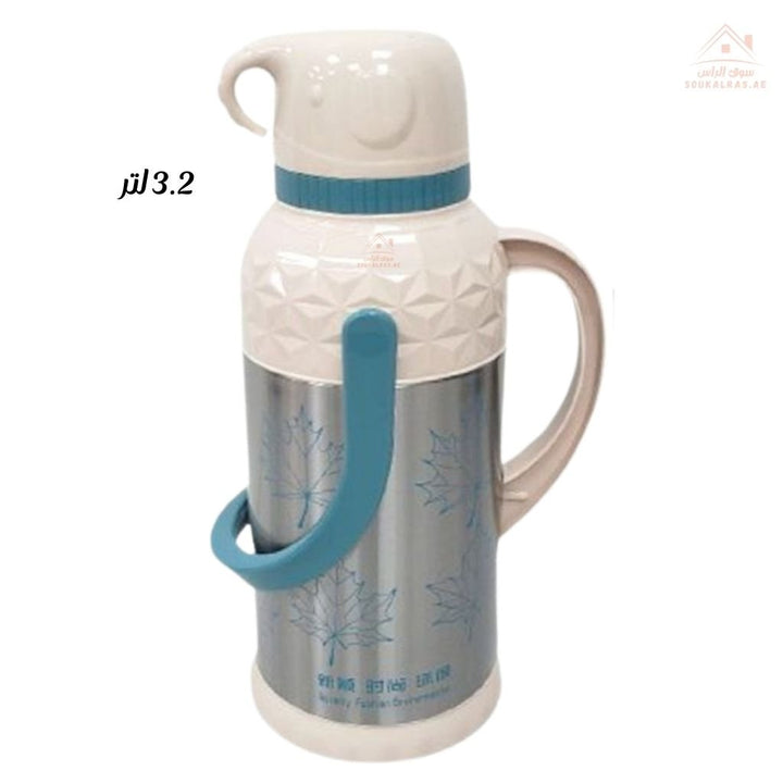 Venice 3.2L Water Jug with Handle | Insulated Drink Dispenser | High - quality Stainless Steel | Leak - proof lid with comfortable grip handle - Souk Al Ras
