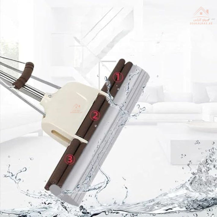 Venice 38CM Squeeze Mop | Durable Floor Cleaning Mop with Sponge Head | Easy - squeeze mechanism for hands - free wringing - Souk Al Ras