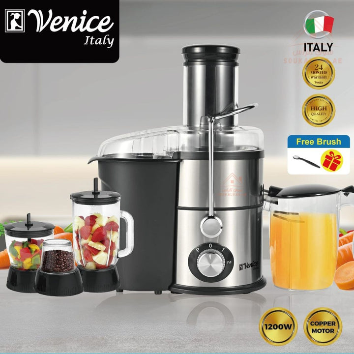 Venice 4 - in - 1 Juicer 1200W Copper Motor | Blender, Grinder & Mixer | High Quality | 24 - Month Warranty - Souk Al Ras