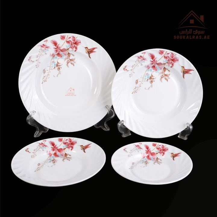 Venice 58 - Piece Opal Dinner Set | Elegant Floral Design | Heat - Resistant & Durable Tableware | Perfect for Home & Gifting - Souk Al Ras