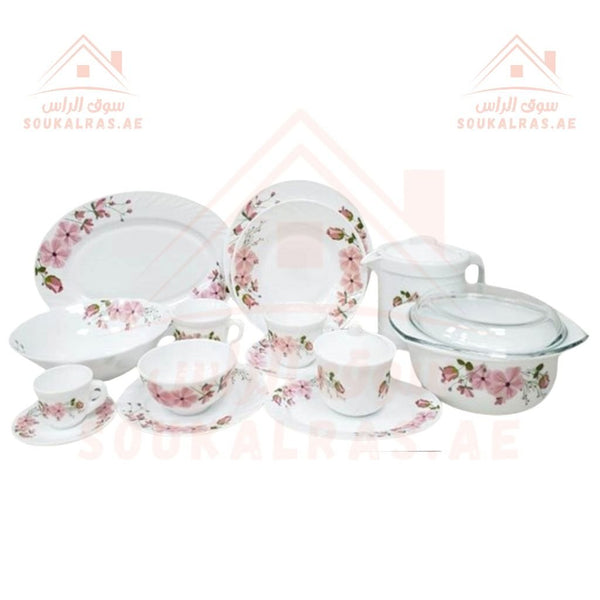 Venice 58 - Piece Opal Dinner Set | Elegant Floral Design | Heat - Resistant & Durable Tableware | Perfect for Home & Gifting - Souk Al Ras