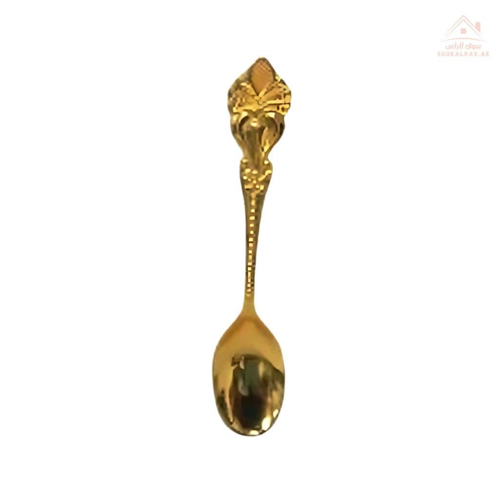 Venice 6PCS Gold Coffee Spoon Set | Royal Crown Design | Perfect for coffee, tea, and desserts - Souk Al Ras