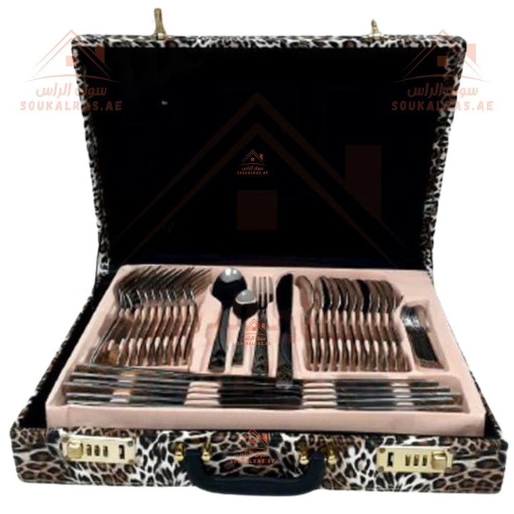 Venice 86 - Piece Stainless Steel Cutlery Set | Elegant Silverware in Luxury Case - Souk Al Ras