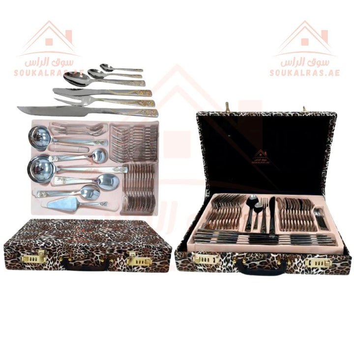 Venice 86 - Piece Stainless Steel Cutlery Set | Elegant Silverware in Luxury Case - Souk Al Ras