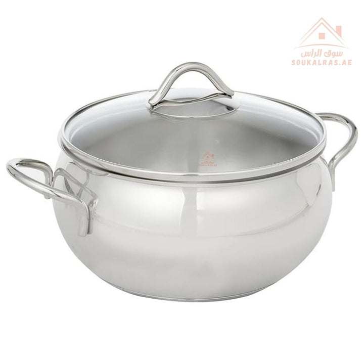 Venice 9 - Piece Stainless Steel 18/10 Premium Quality Cookware Set | Durable & Elegant Design - Souk Al RasPots & Pans