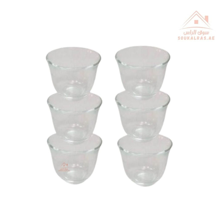 Venice Arabic Coffee Pot with 6 Glass Cups |Elegant design, durable material, and perfect for gatherings. - Souk Al Ras