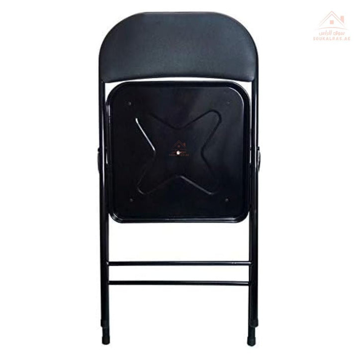 Venice Black Folding Chair | 77x40x40CM | Sturdy & Space - Saving Design |Strong metal frame with cushioned seat - Souk Al Ras