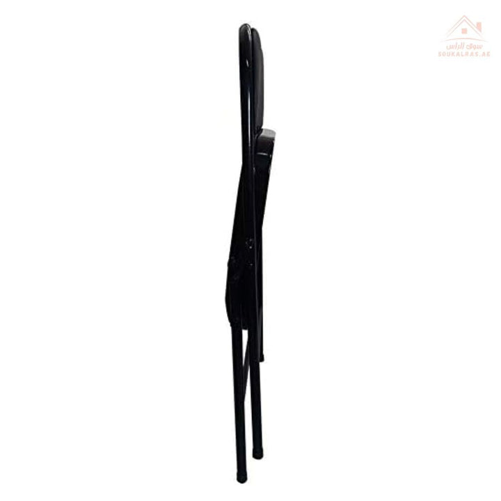 Venice Black Folding Chair | 77x40x40CM | Sturdy & Space - Saving Design |Strong metal frame with cushioned seat - Souk Al Ras