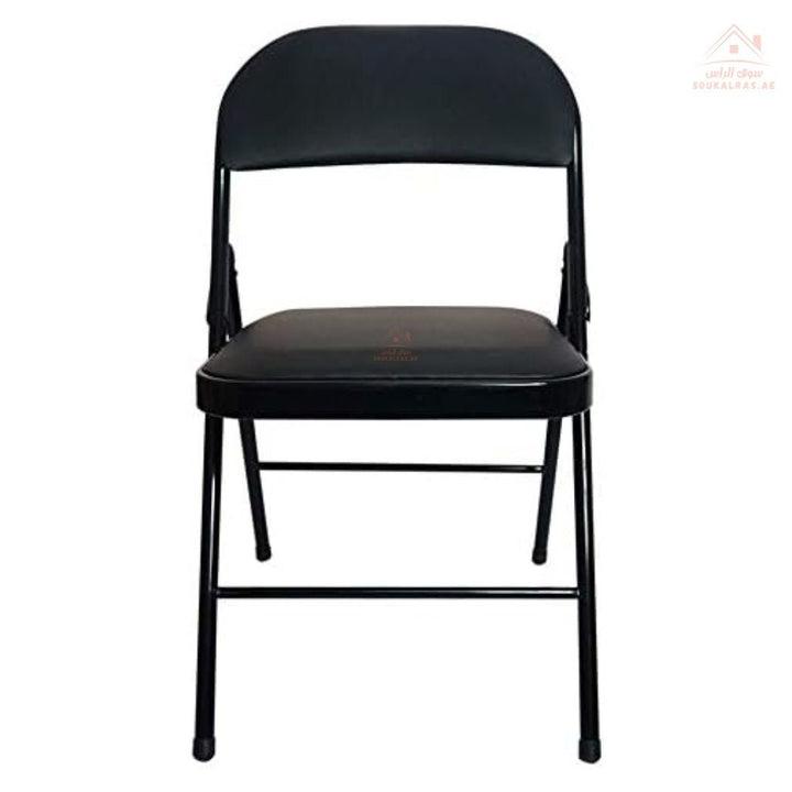Venice Black Folding Chair | 77x40x40CM | Sturdy & Space - Saving Design |Strong metal frame with cushioned seat - Souk Al Ras
