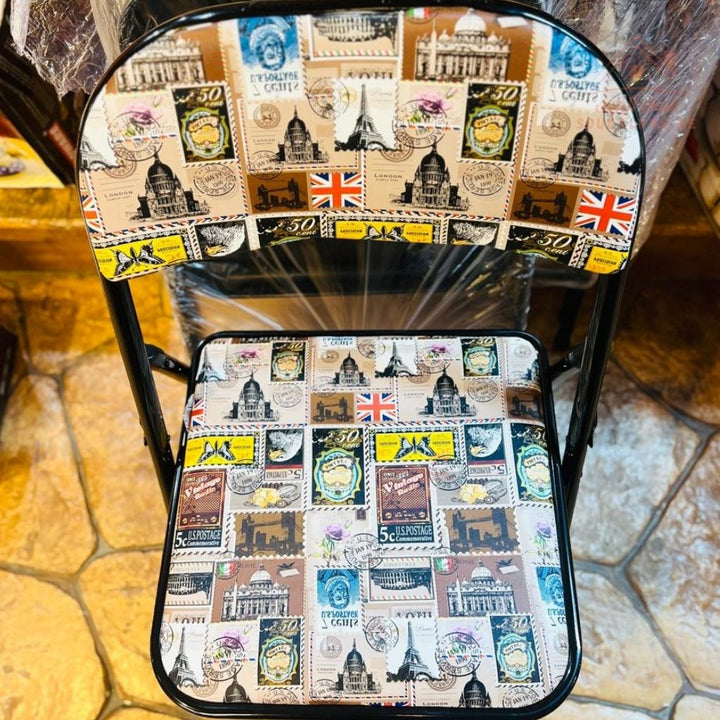 Venice Black Folding Chair | 77x40x40CM | Sturdy & Space - Saving Design |Strong metal frame with cushioned seat| Mix Design - Souk Al Ras