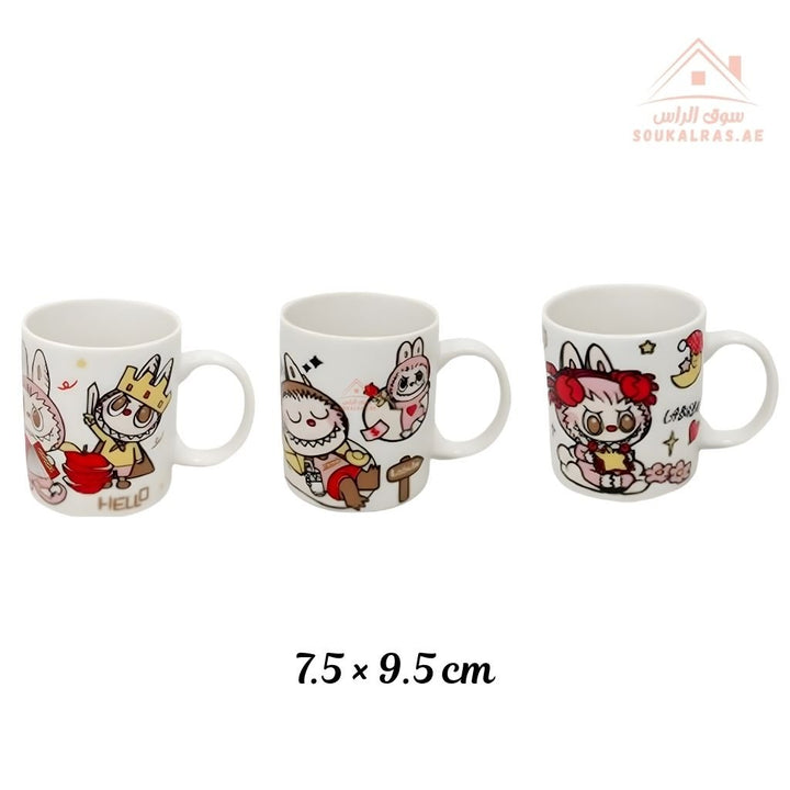 Venice Cartoon Ceramic Mug | 7.5 × 9.5 cm | Cute Character Printed Coffee Mug | Durable Daily Use Cup | Perfect for Kids & Home - Souk Al Ras