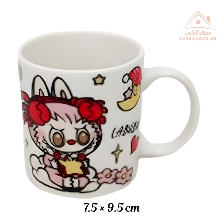 Venice Cartoon Ceramic Mug | 7.5 × 9.5 cm | Cute Character Printed Coffee Mug | Durable Daily Use Cup | Perfect for Kids & Home - Souk Al Ras