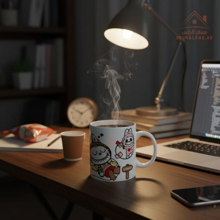 Venice Cartoon Ceramic Mug | 7.5 × 9.5 cm | Cute Character Printed Coffee Mug | Durable Daily Use Cup | Perfect for Kids & Home - Souk Al Ras