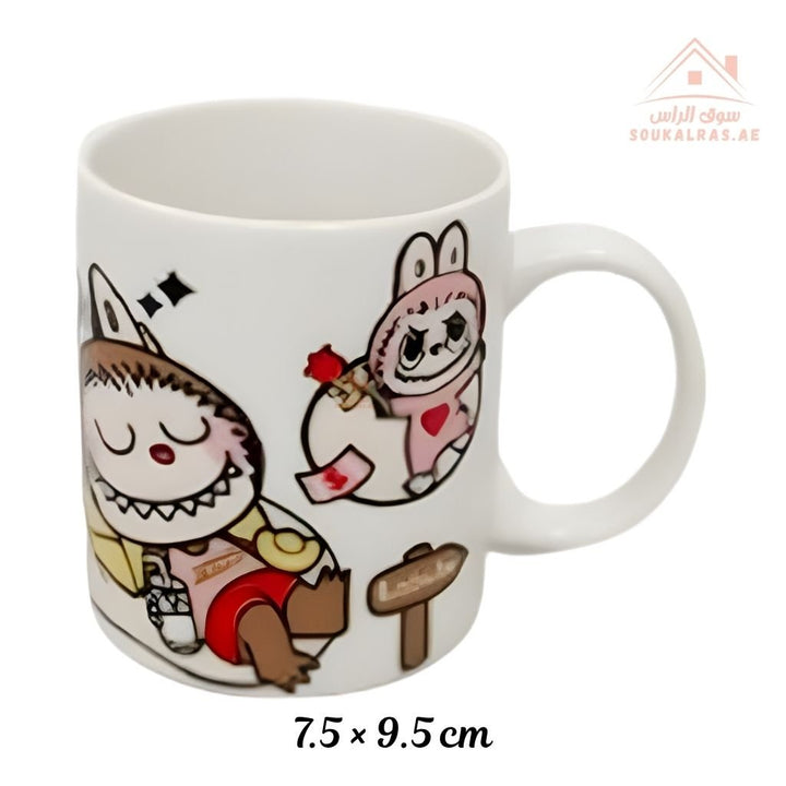 Venice Cartoon Ceramic Mug | 7.5 × 9.5 cm | Cute Character Printed Coffee Mug | Durable Daily Use Cup | Perfect for Kids & Home - Souk Al Ras