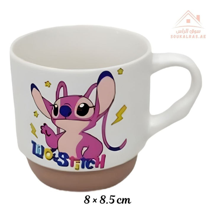 Venice Cartoon Ceramic Mug | 8 × 8.5 cm | Lilo & Stitch Design | Premium Printed Mug for Kids | Durable Coffee & Tea Cup - Souk Al Ras