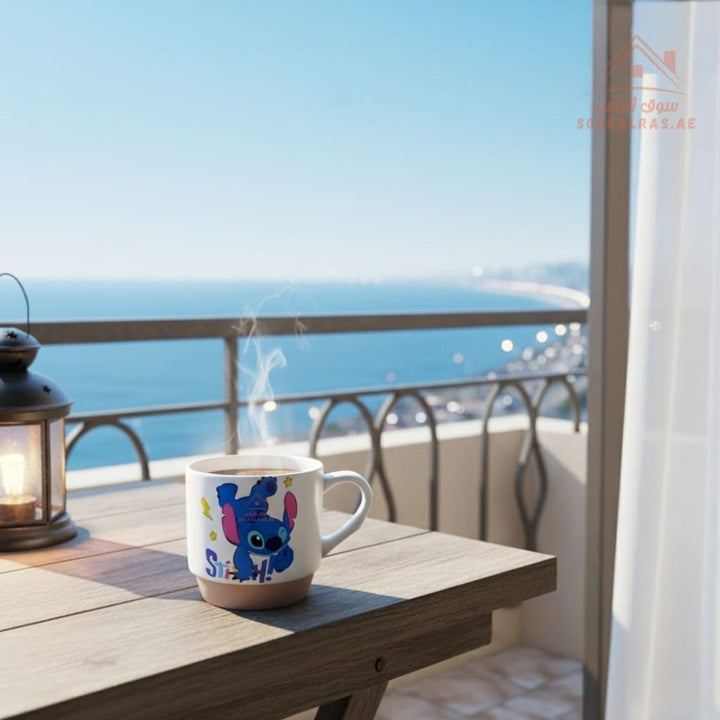 Venice Cartoon Ceramic Mug | 8 × 8.5 cm | Lilo & Stitch Design | Premium Printed Mug for Kids | Durable Coffee & Tea Cup - Souk Al Ras