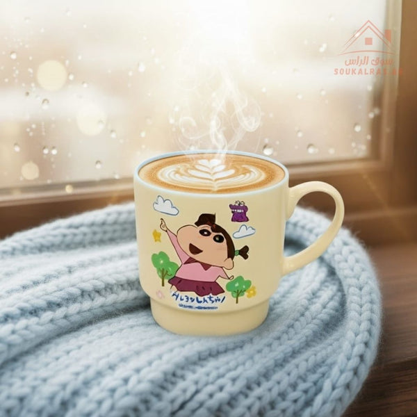 Venice Cartoon Ceramic Mug – 9×9 cm | Cute Kids Mug with Assorted Designs | Durable Coffee & Milk Cup - Souk Al Ras