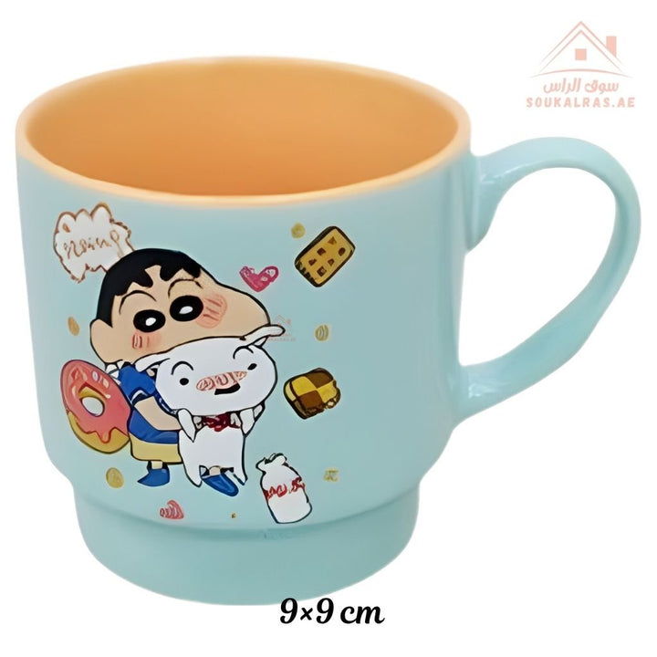 Venice Cartoon Ceramic Mug – 9×9 cm | Cute Kids Mug with Assorted Designs | Durable Coffee & Milk Cup - Souk Al Ras