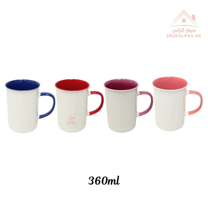 Venice Ceramic Mug 360ML | Colorful Inner Design | Durable Coffee & Tea Cup | Perfect for home, office, or as a thoughtful gift. - Souk Al Ras