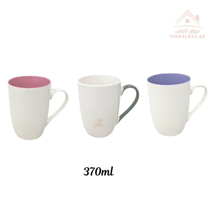Venice Ceramic Mug 370ML | Mix Colors | Stylish & Durable Drinkware | Easy to clean and dishwasher safe - Souk Al Ras