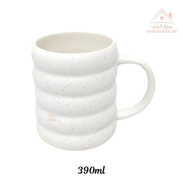 Venice Ceramic Mug 390ML | Elegant Wave Design | Durable & Stylish Coffee Cup| Perfect for daily use at home or office. - Souk Al Ras