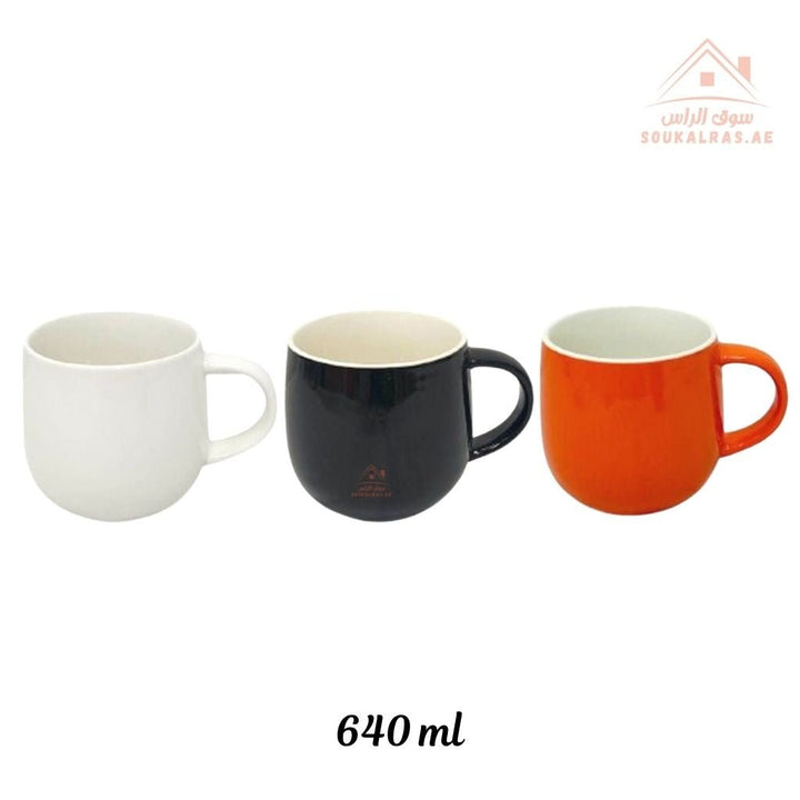 Venice Ceramic Mug 640ML | Large Coffee & Tea Cup | Mix Colors| durable and safe for daily use - Souk Al Ras
