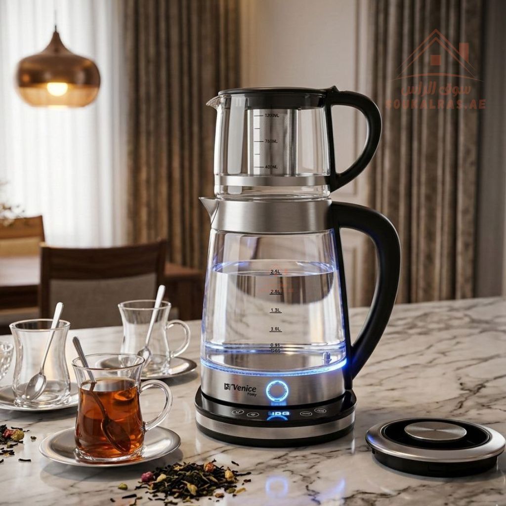 Venice Double Pot Electric Tea Maker | 2.5L Kettle + 1L Teapot | 2000W ...