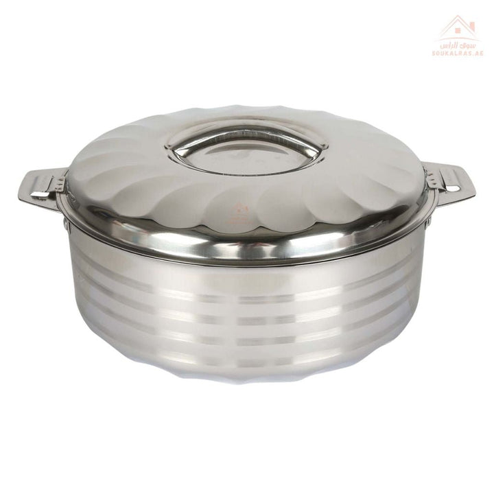 Venice Flora 5000ML Stainless Steel Hot Pot with Lid |Elegant design| Ideal for keeping food hot for hours - Souk Al Ras
