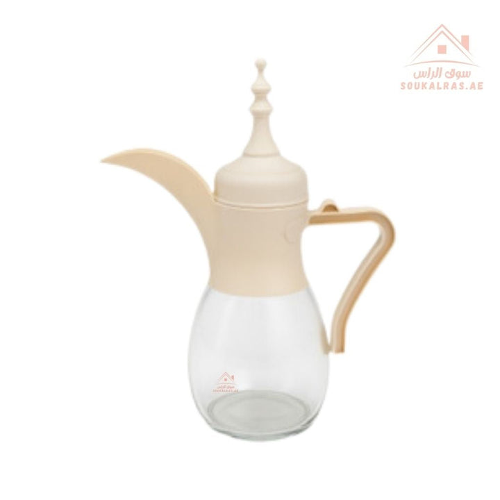 Venice Glass Coffee Pot with Elegant Plastic Lid | Modern & Stylish Design |ideal for serving Arabic coffee and hot beverages. - Souk Al Ras