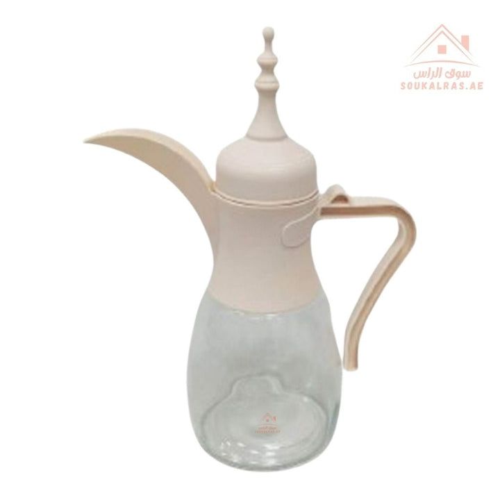 Venice Glass Coffee Pot with Elegant Plastic Lid | Modern & Stylish Design |ideal for serving Arabic coffee and hot beverages. - Souk Al Ras