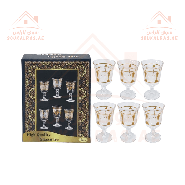 Venice High - Quality Glassware Set of 6 | Elegant Drinking Glasses | Premium Design | Perfect for Home & Events - Souk Al RasGlasses and Tumblers