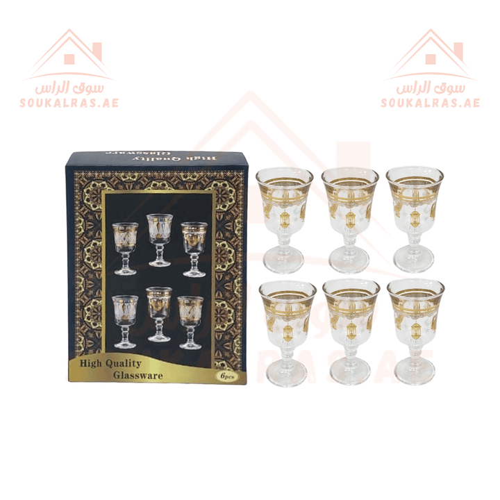 Venice High - Quality Glassware Set of 6 | Premium Decorative Glasses for Elegant Dining | Ideal for Special Occasions - Souk Al RasGlasses and Tumblers