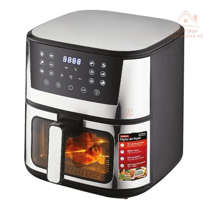 Venice Italy 10L Digital Air Fryer | 2200W Power | 7 Pre - Set Cooking Functions |Touch screen with Glass door - Souk Al Ras