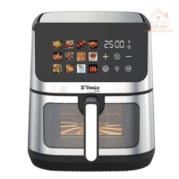 Venice Italy 10L Digital Air Fryer | 2200W Power | 7 Pre - Set Cooking Functions |Touch screen with Glass door - Souk Al Ras