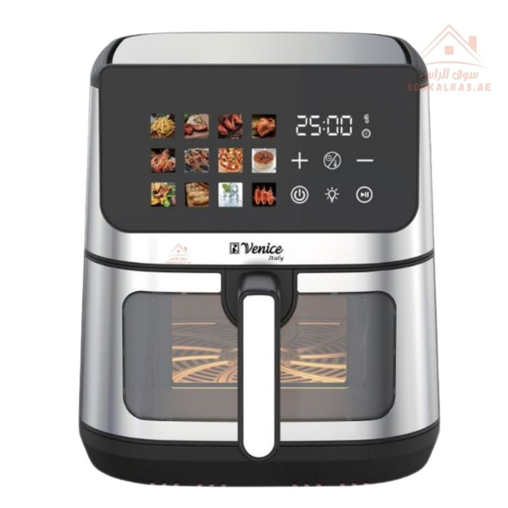 Venice Italy 10L Digital Air Fryer | 2200W Power | 7 Pre - Set Cooking Functions |Touch screen with Glass door - Souk Al Ras
