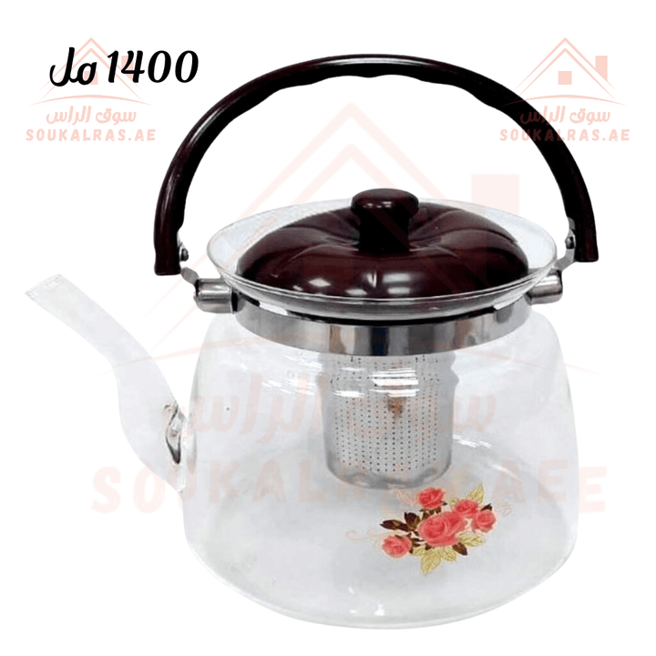 Venice Italy 1400ML Glass Pot with Infuser | High quality | Heat - Resistant Glass - Souk Al RasTeapots & Coffee Servers