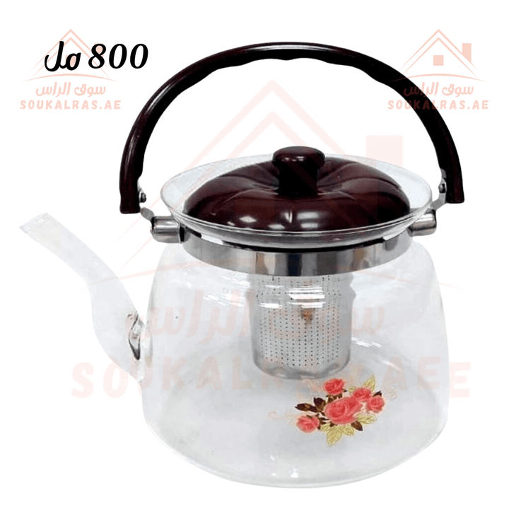 Venice Italy 800ML Glass Pot with Infuser | High quality | Heat - Resistant Glass - Souk Al RasTeapots & Coffee Servers