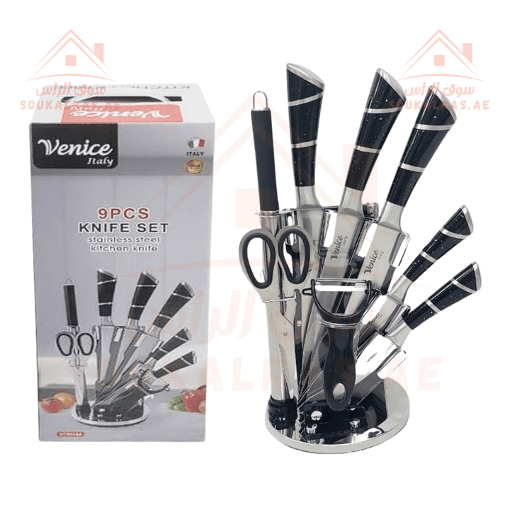 Venice Italy 9PCS Stainless Steel Knife Set - Souk Al RasKitchen Knives