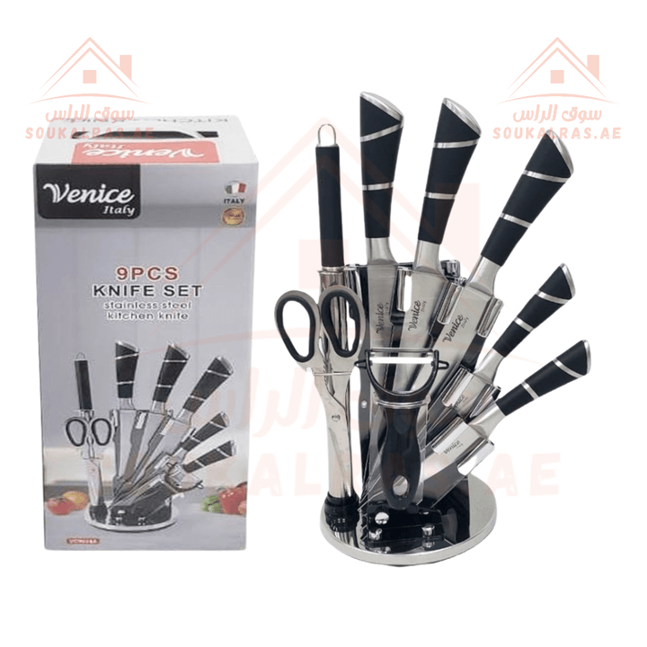 Venice Italy 9PCS Stainless Steel Knife Set - Souk Al RasKitchen Knives