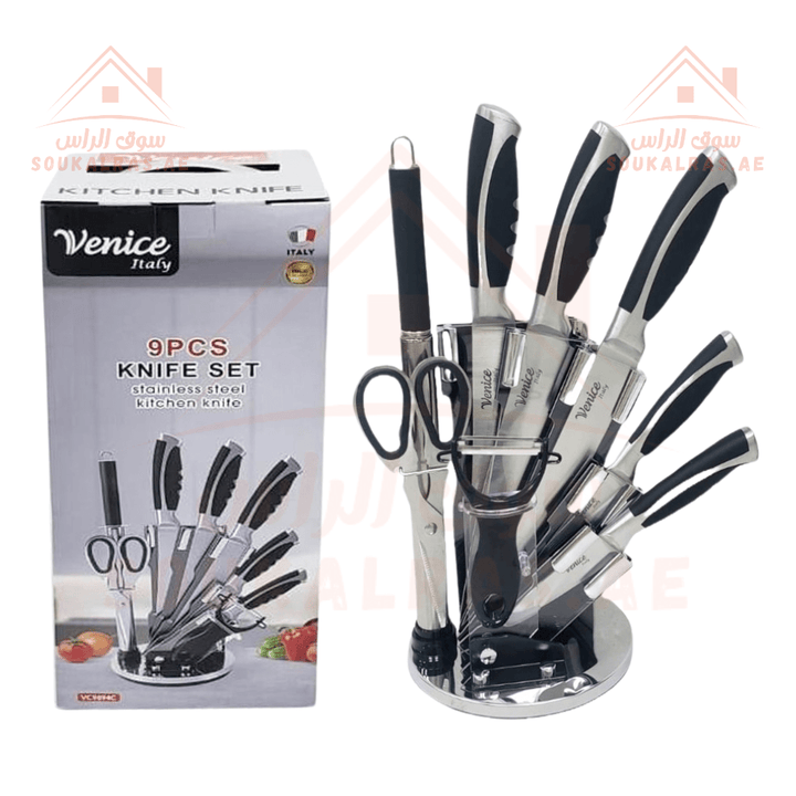 Venice Italy 9PCS Stainless Steel Knife Set - Souk Al RasKitchen Knives