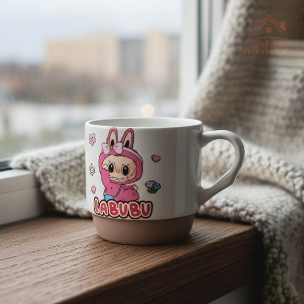 Venice Labubu Ceramic Mug | 8x8cm Cartoon Coffee Cup | Cute Character Design | Durable & Stylish - Souk Al Ras