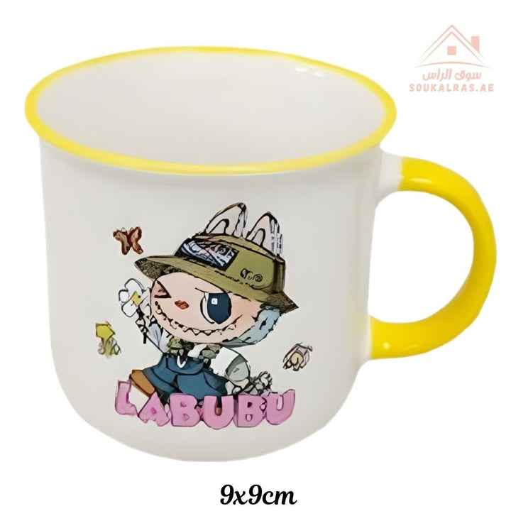 Venice Labubu Ceramic Mug | 9x9cm Colorful Cartoon Coffee Cup | Cute Character Design | Durable Ceramic Build - Souk Al Ras
