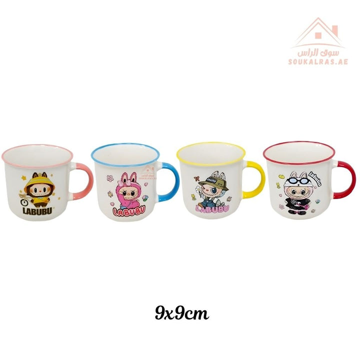 Venice Labubu Ceramic Mug | 9x9cm Colorful Cartoon Coffee Cup | Cute Character Design | Durable Ceramic Build - Souk Al Ras