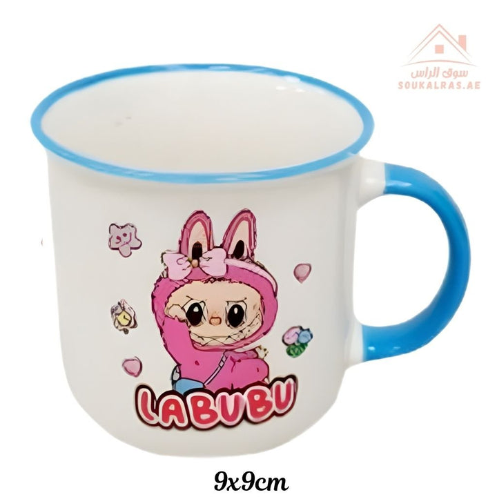 Venice Labubu Ceramic Mug | 9x9cm Colorful Cartoon Coffee Cup | Cute Character Design | Durable Ceramic Build - Souk Al Ras