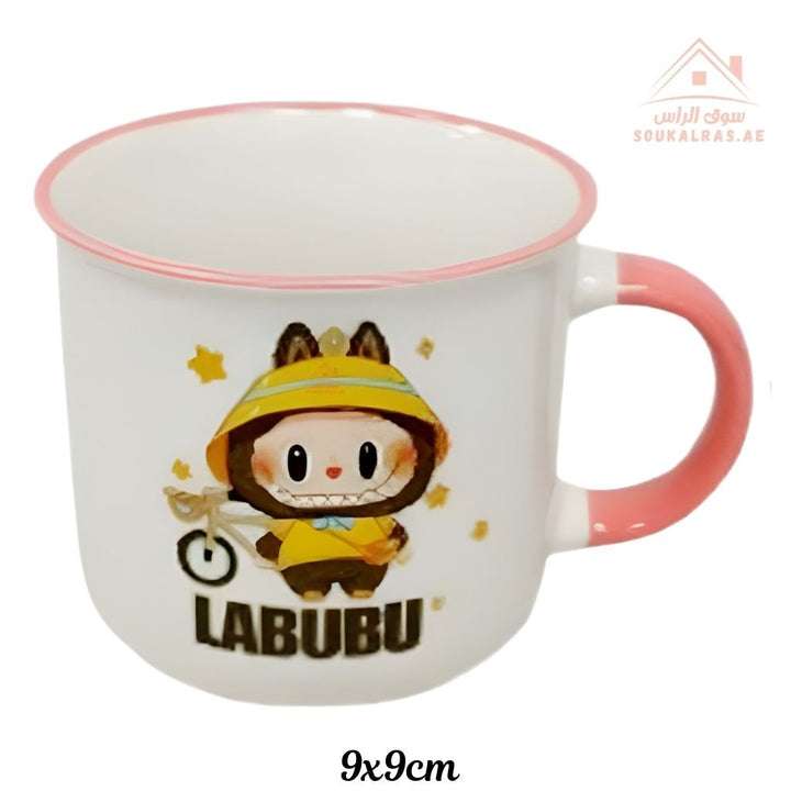 Venice Labubu Ceramic Mug | 9x9cm Colorful Cartoon Coffee Cup | Cute Character Design | Durable Ceramic Build - Souk Al Ras