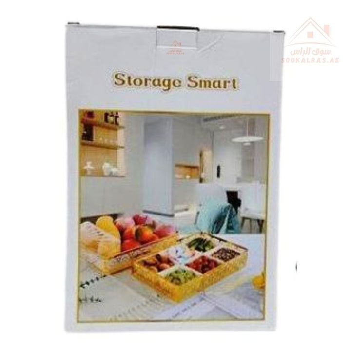 Venice Luxury 6 - Section Serving Box with Lid | Elegant Storage Dish for Nuts & Snacks - Souk Al Ras