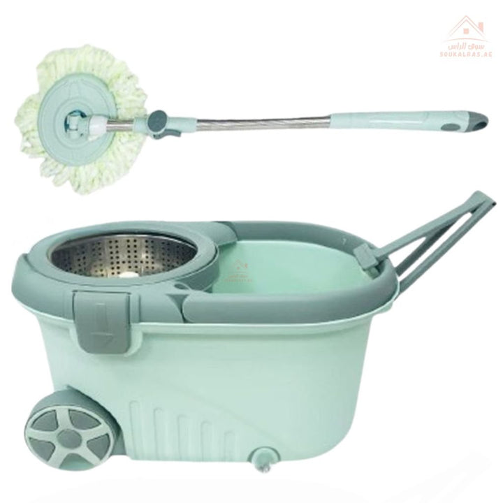 Venice Magic Sports Car Mop Set | 360° Spin Easy Mop with Bucket | Stainless Steel Basket | Premium Wheels - Souk Al Ras