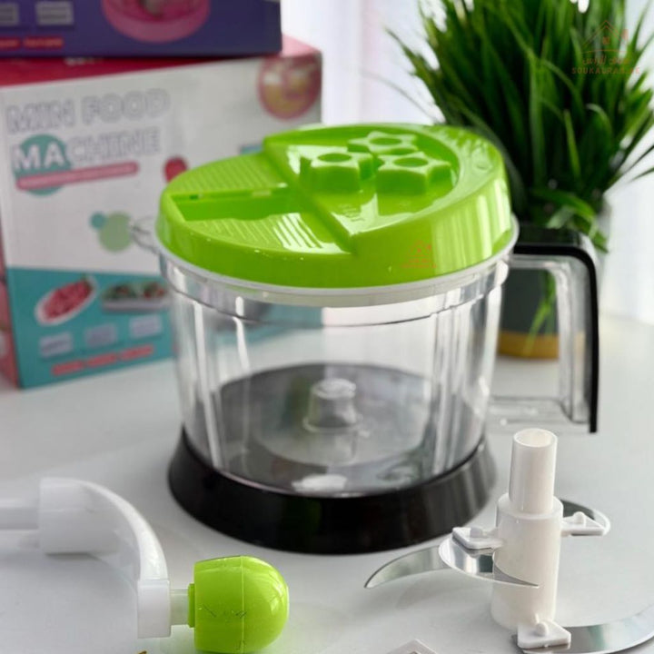 Venice Mini Food Machine 2L | Manual Hand Food Processor & Chopper | Multi - Blade Design - Souk Al Ras