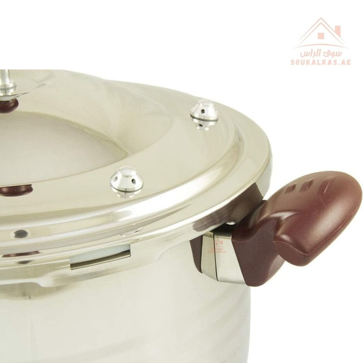 Venice Pressure Cooker | Available In Sizes 5L, 7L, 9L, 11L | Premium 18/10 Stainless Steel Build | Includes Glass Lid, Steamer Plate & Gasket - Souk Al Ras